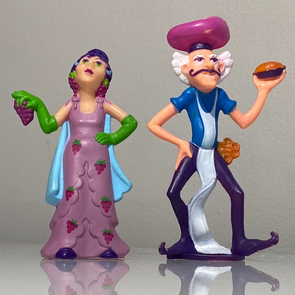 Vintage Strawberry Shortcake 'Purple PieMan & Sour Grapes' PVC Figurines-1981/82